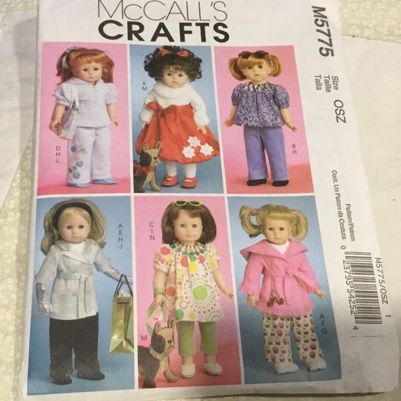 McCall’s Crafts Pattern 18" Doll Clothes Uncut - Picture 6 of 6